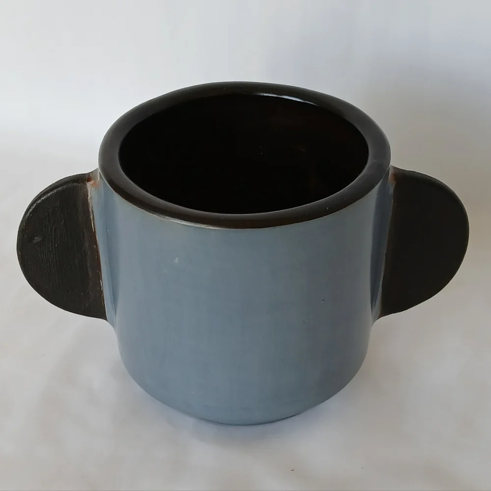 West Elm Gray Diego Olivero Nina Terracota Planter Vase Beluga Grey Decorative